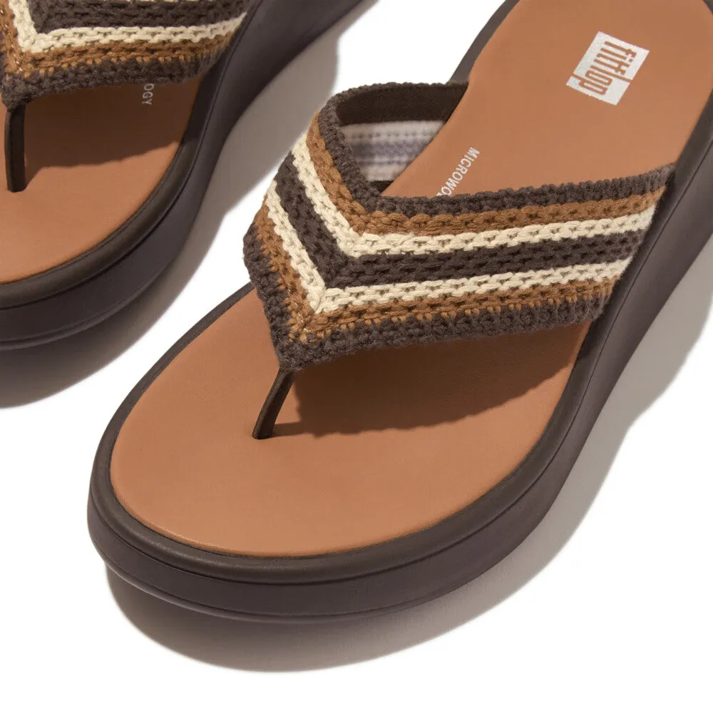 รองเท้าแตะแบบหูหนีบ ผู้หญิง รุ่น F-MODE CROCHET FLATFORM TOE-POST SANDALS