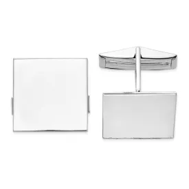 14k Real Gold WG Men's Square Cuff Links