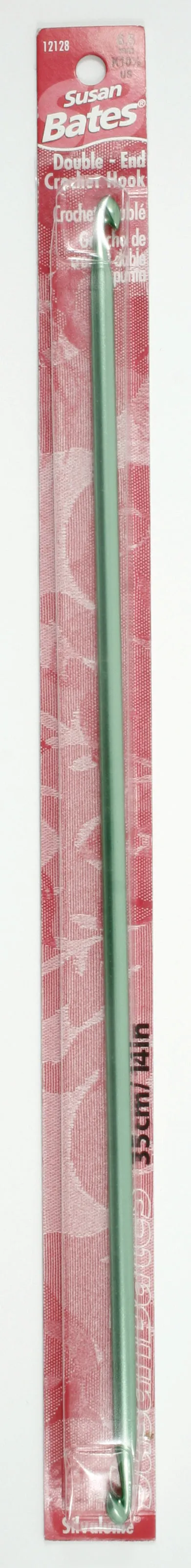 14" SB Silvalume Double End Afghan Hook, 6.5mm, K-10.5