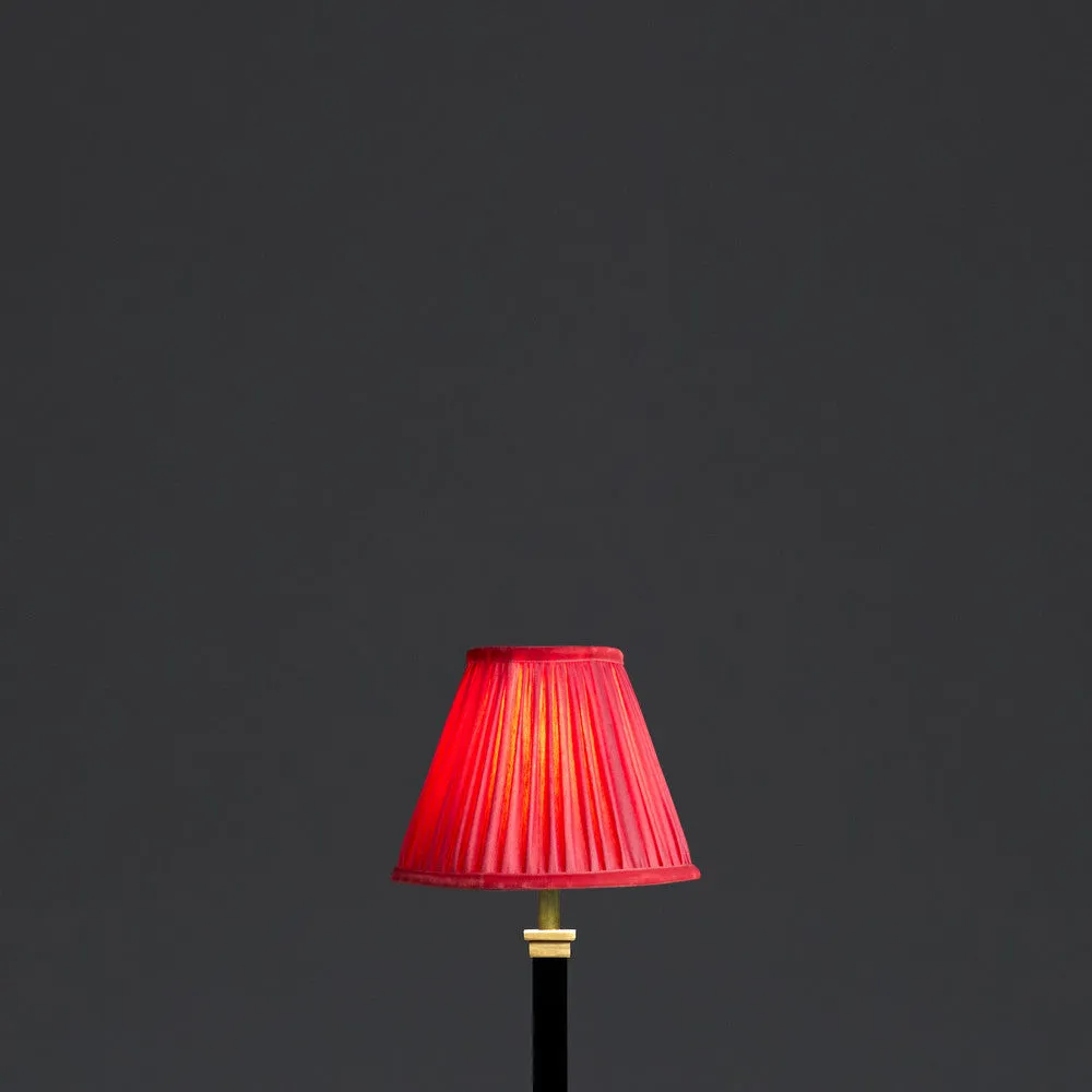 16cm empire shade in ruby silk with velvet tape