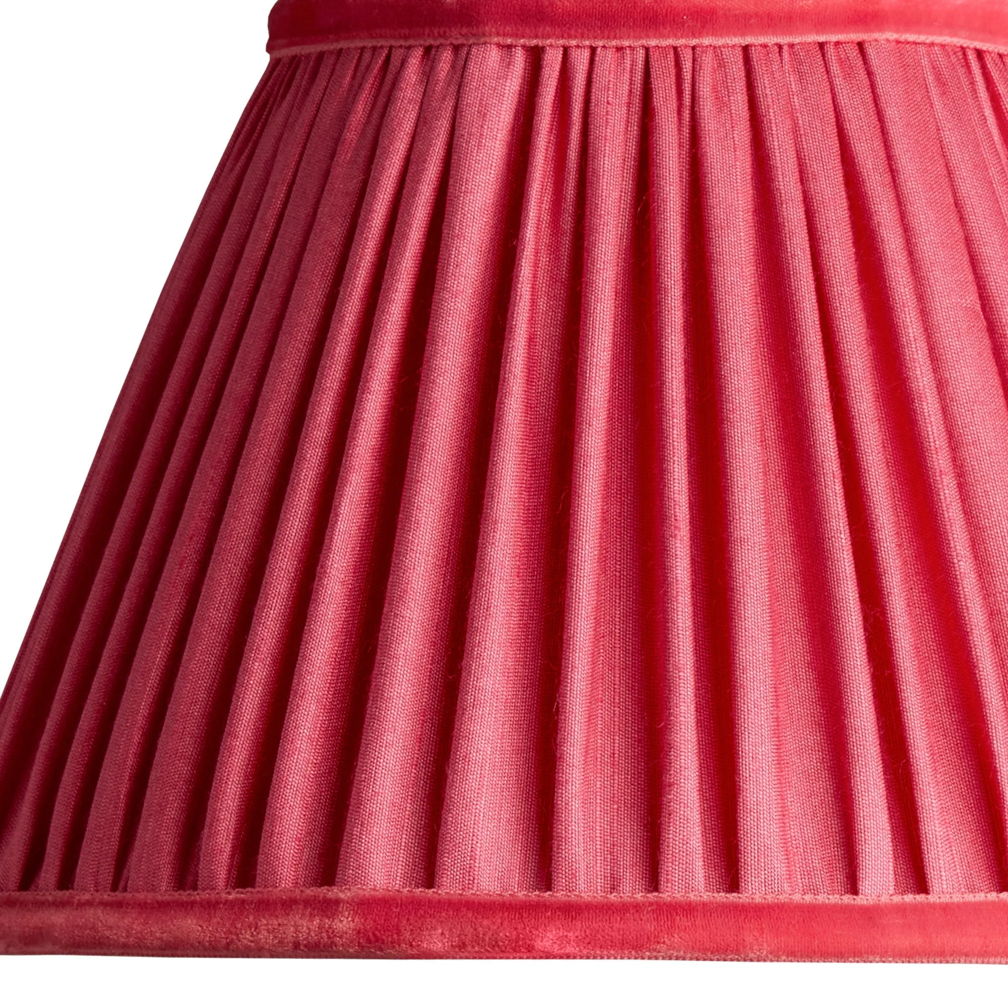 16cm empire shade in ruby silk with velvet tape