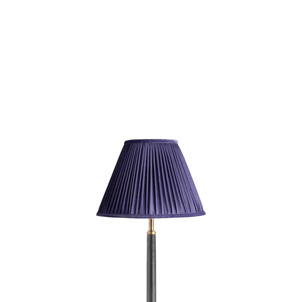 25cm empire shade in cobalt silk with velvet tape