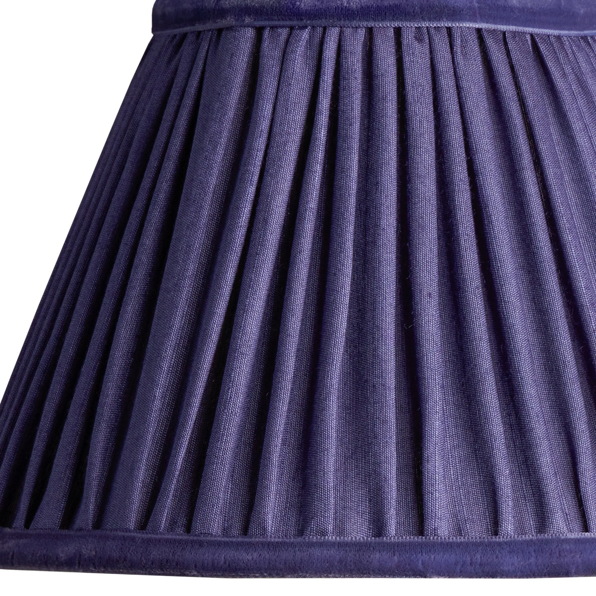25cm empire shade in cobalt silk with velvet tape