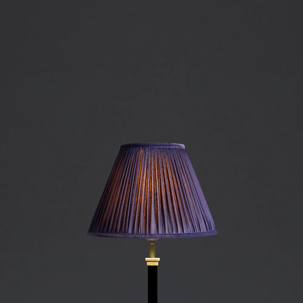 25cm empire shade in cobalt silk with velvet tape