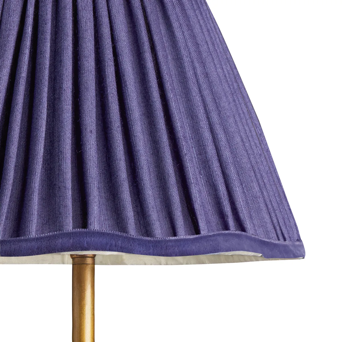 25cm scalloped shade in Cobalt silk with velvet tape