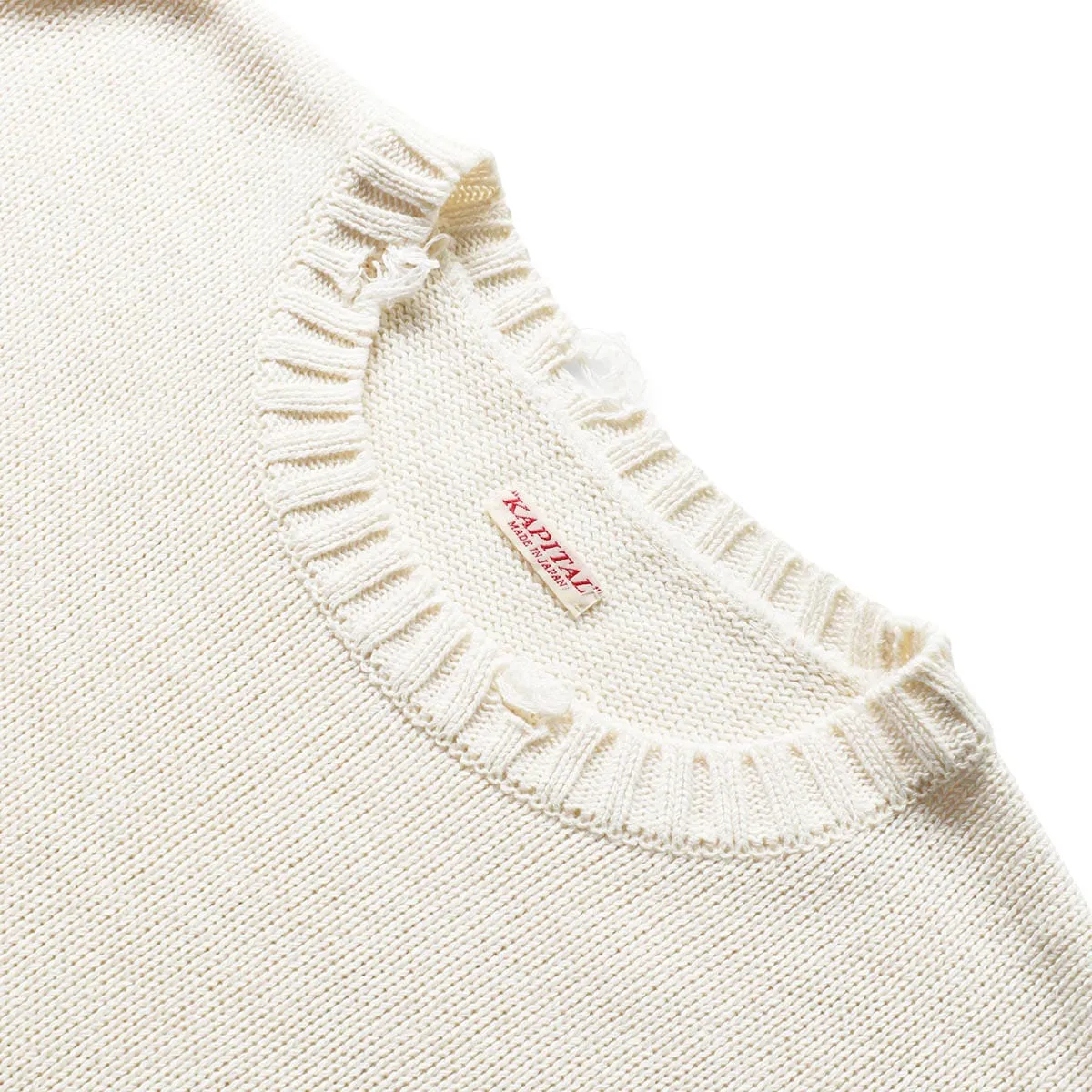 5G COTTON KNIT RAINBOWY PATCH CREW SWEATER