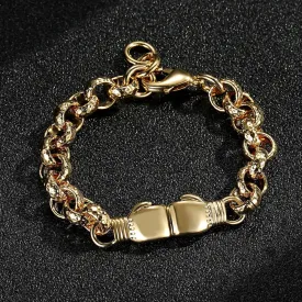 8mm Kids Gold Filled Double Boxing Glove Belcher Bracelet 6/6.5 Inch