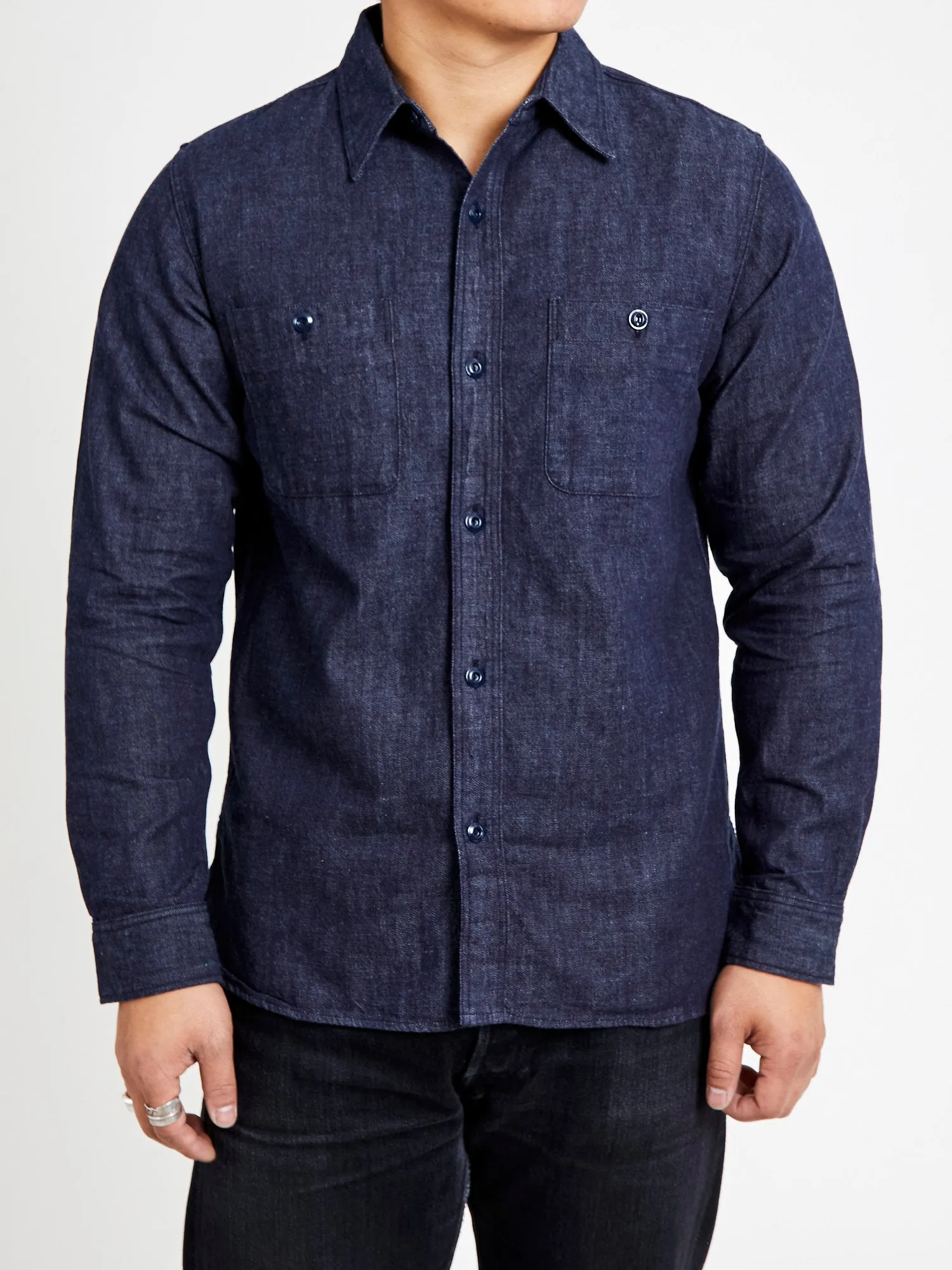 8oz Denim Work Shirt in Natural Indigo