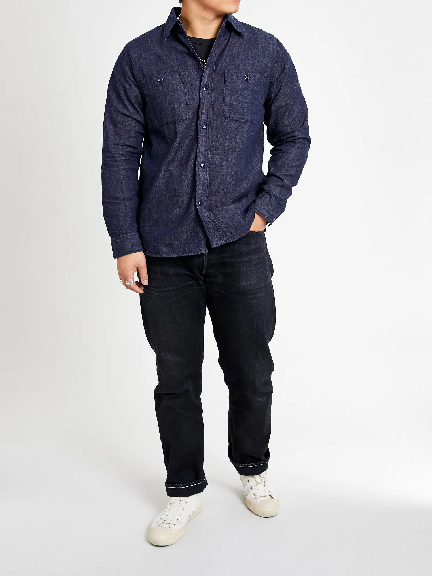 8oz Denim Work Shirt in Natural Indigo