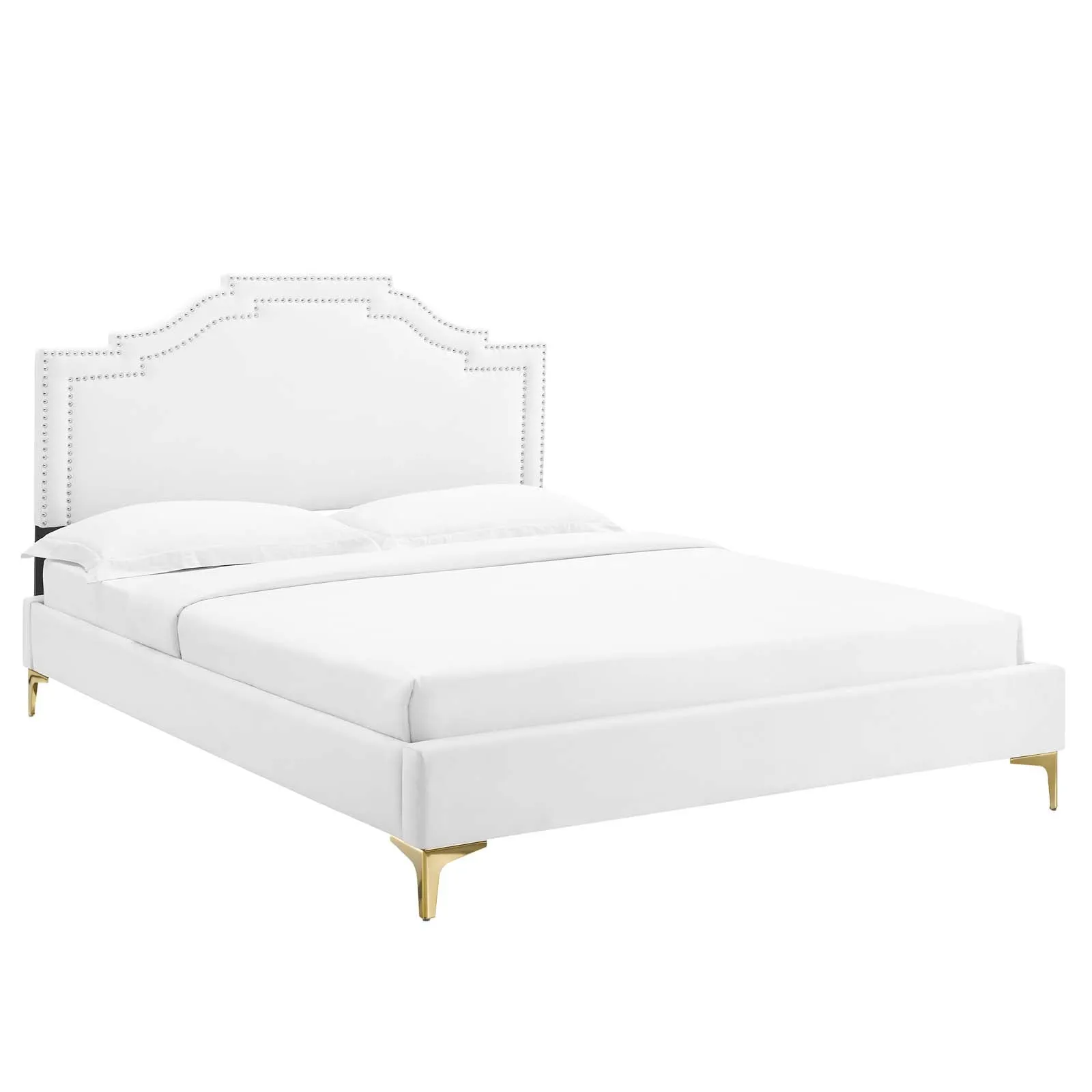 Adelaide Performance Velvet Full Platform Bed By Modway - MOD-6856 - White