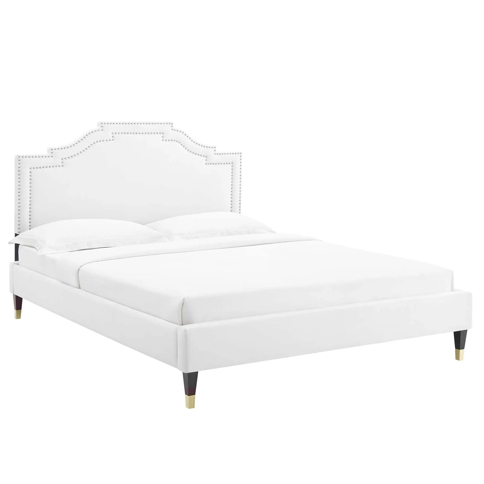 Adelaide Performance Velvet Queen Platform Bed By Modway - MOD-6581 - White