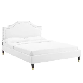 Adelaide Performance Velvet Queen Platform Bed By Modway - MOD-6581 - White