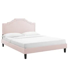 Adelaide Performance Velvet Twin Platform Bed By Modway - MOD-6852 - Pink