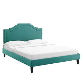 Adelaide Performance Velvet Twin Platform Bed By Modway - MOD-6852 - Teal