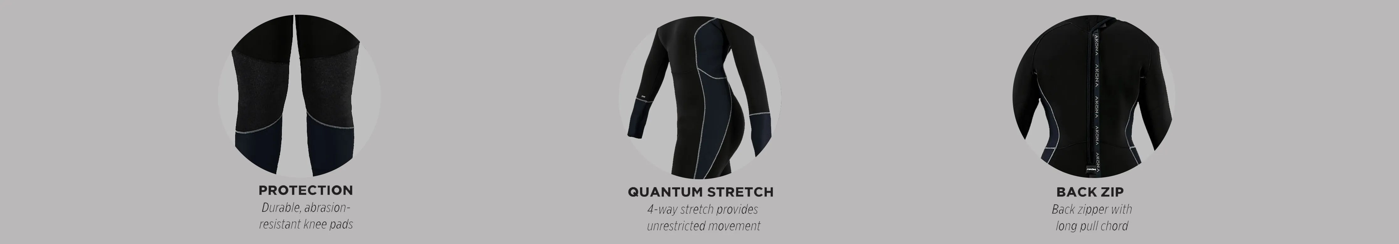 Akona 5mm Mens Phantom Quantum Stretch Back Zip Full Wetsuit 2024