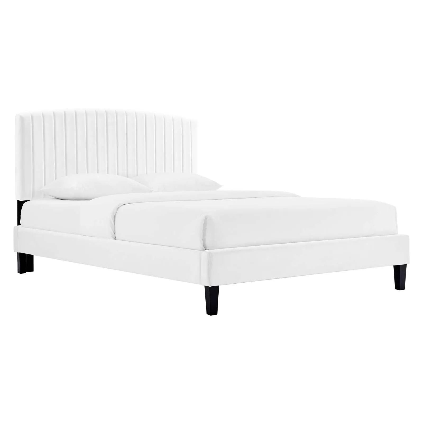Alessi Performance Velvet Queen Platform Bed By Modway - MOD-6283 - White