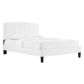 Alessi Performance Velvet Queen Platform Bed By Modway - MOD-6283 - White