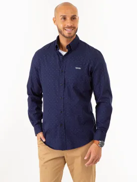 ALLOVER PIN DOT LONG SLEEVE SHIRT WITH POCKET
