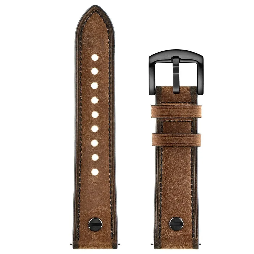 Amazfit GTS 2 Leather Strap with Screw (Dark Brown)