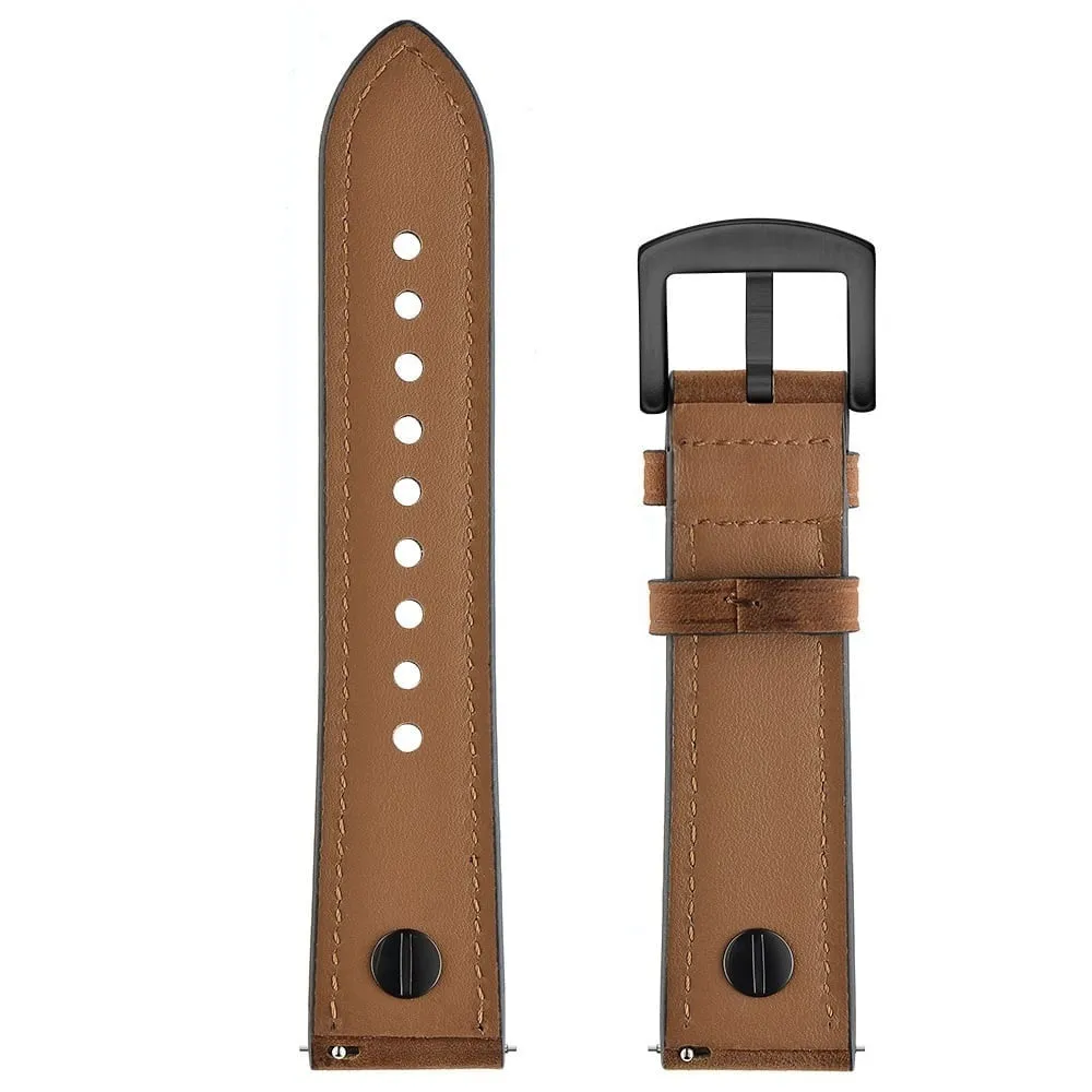 Amazfit GTS 2 Leather Strap with Screw (Dark Brown)