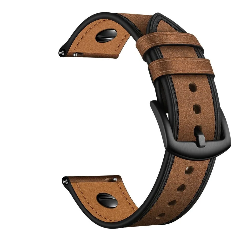 Amazfit GTS 2 Leather Strap with Screw (Dark Brown)