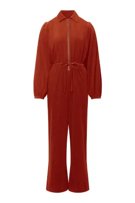 AMRITA Organic Cotton Jumpsuit - Terracotta