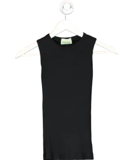 Aries Black Ribbed Tank Top UK XS