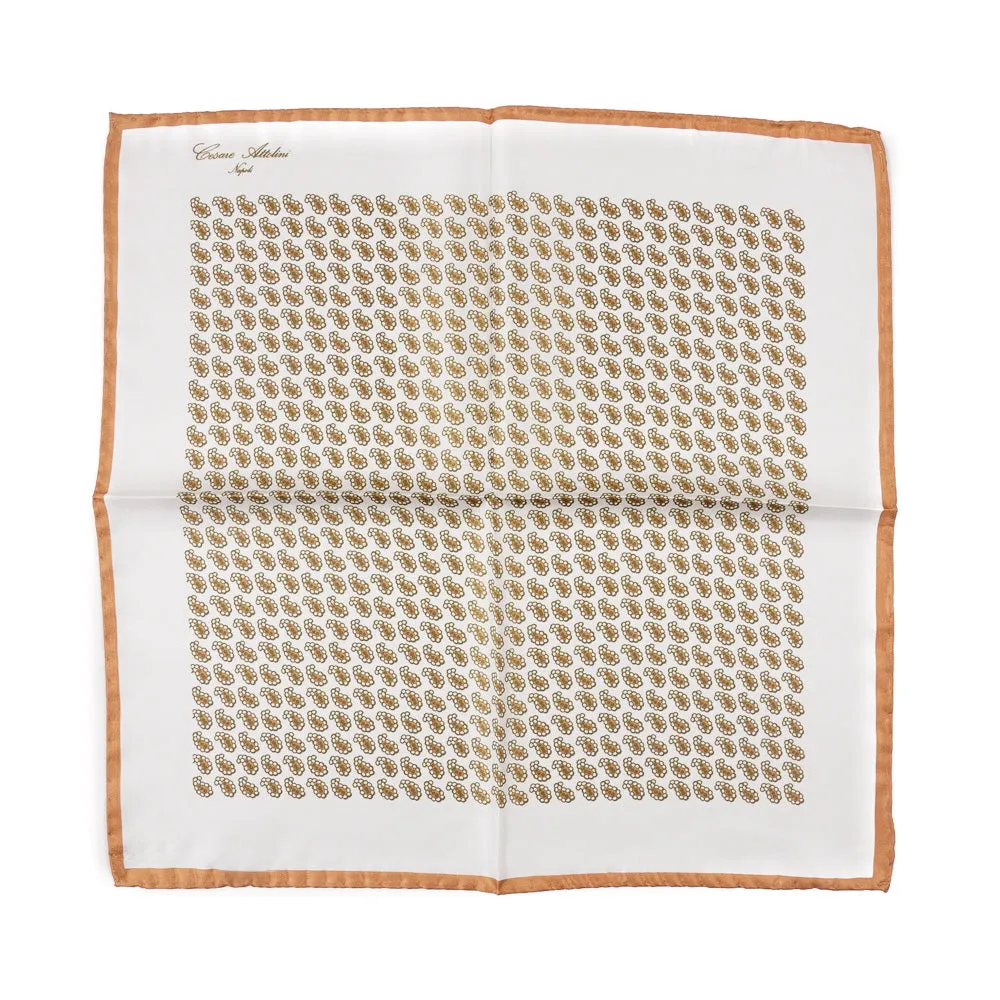 Attolini Paisley Print Silk Pocket Square