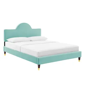 Aurora Performance Velvet King Bed By Modway - MOD-7032 - Mint
