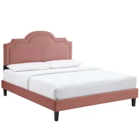 Aviana Performance Velvet King Bed By Modway - MOD-6844 - Dusty Rose