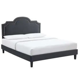 Aviana Performance Velvet Queen Bed By Modway - MOD-6829 - Charcoal