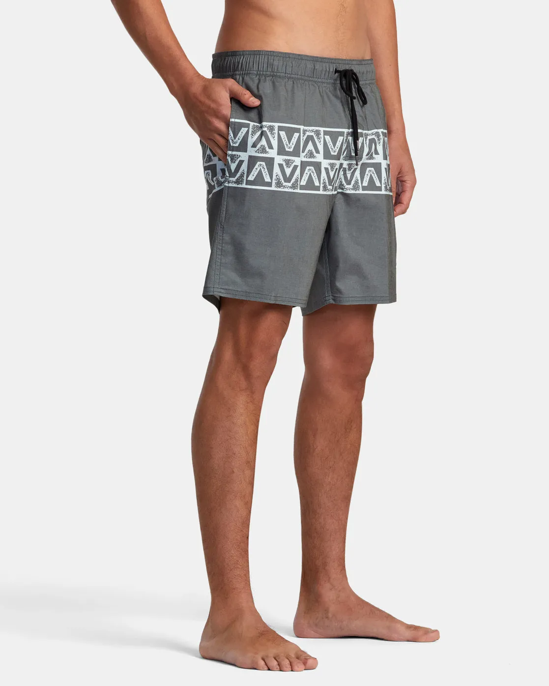Barnes Elastic Waist Boardshorts 17" - Black Band