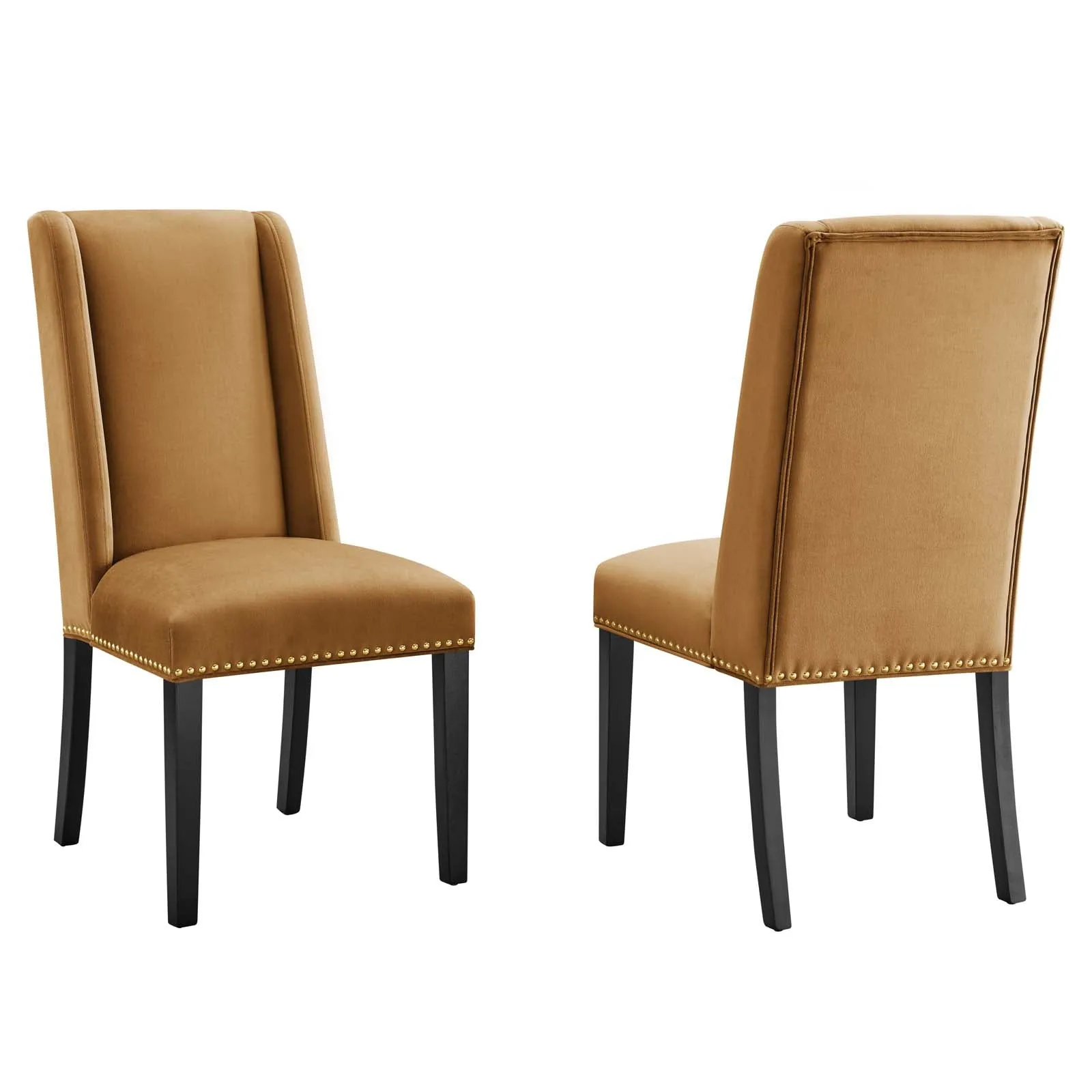 Baron Performance Velvet Dining Chairs - Set of 2 By Modway - EEI-5012 - Cognac