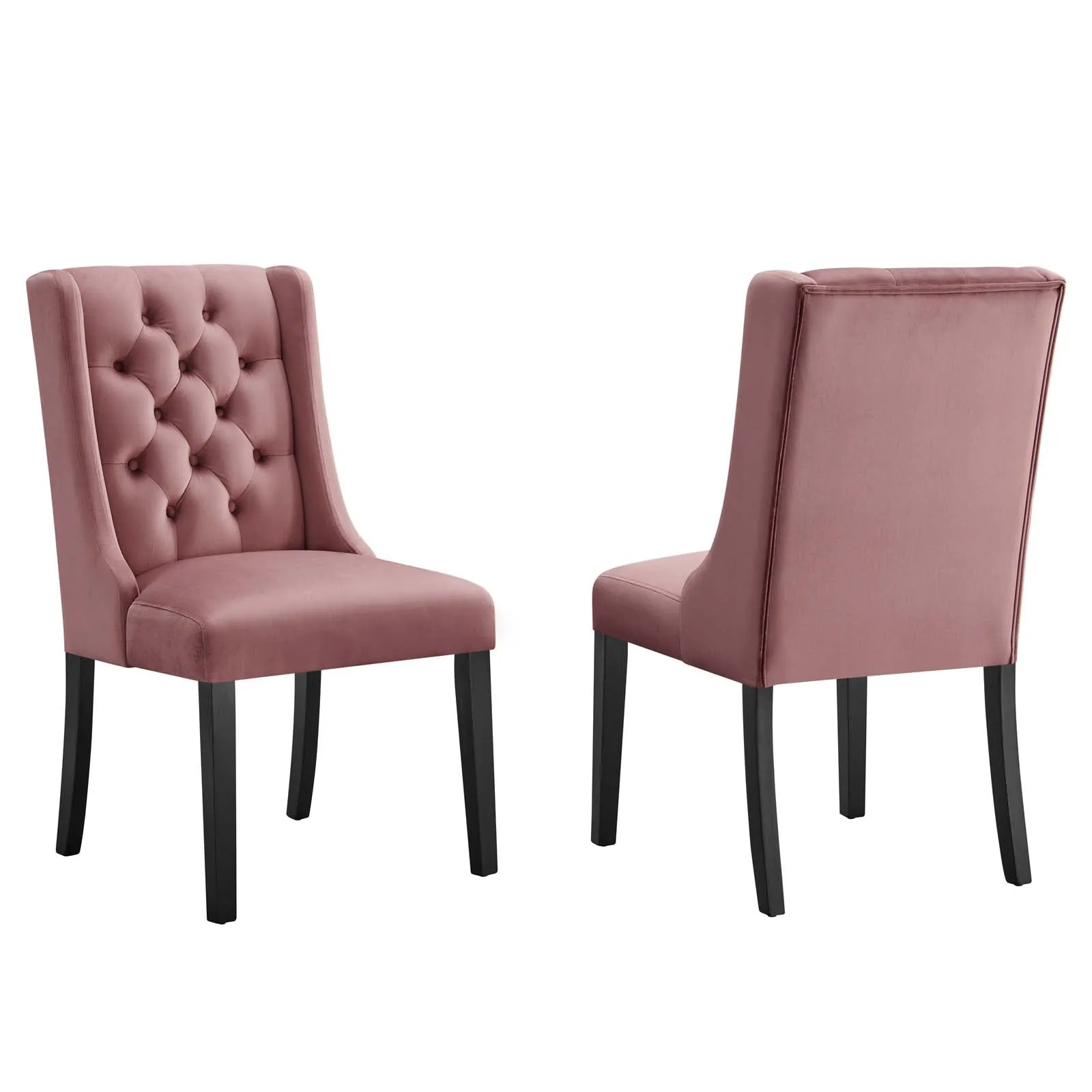 Baronet Performance Velvet Dining Chairs - Set of 2 By Modway - EEI-5013 - Dusty Rose