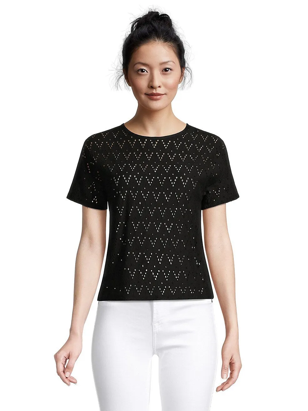 Black Tape_ Embroidery Blouse
