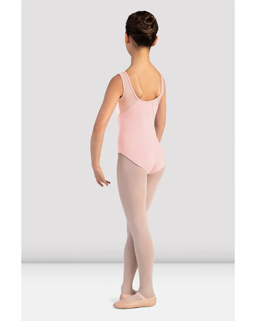 Bloch Taylor Velvet Bodice Paneled Mesh Tank Leotard - CL1027 Girls