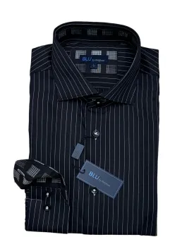 Blu Stripe Shirt | Black