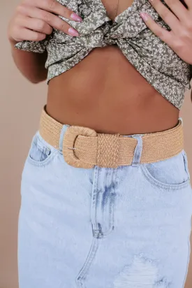 Boho Rattan Belt, Tan
