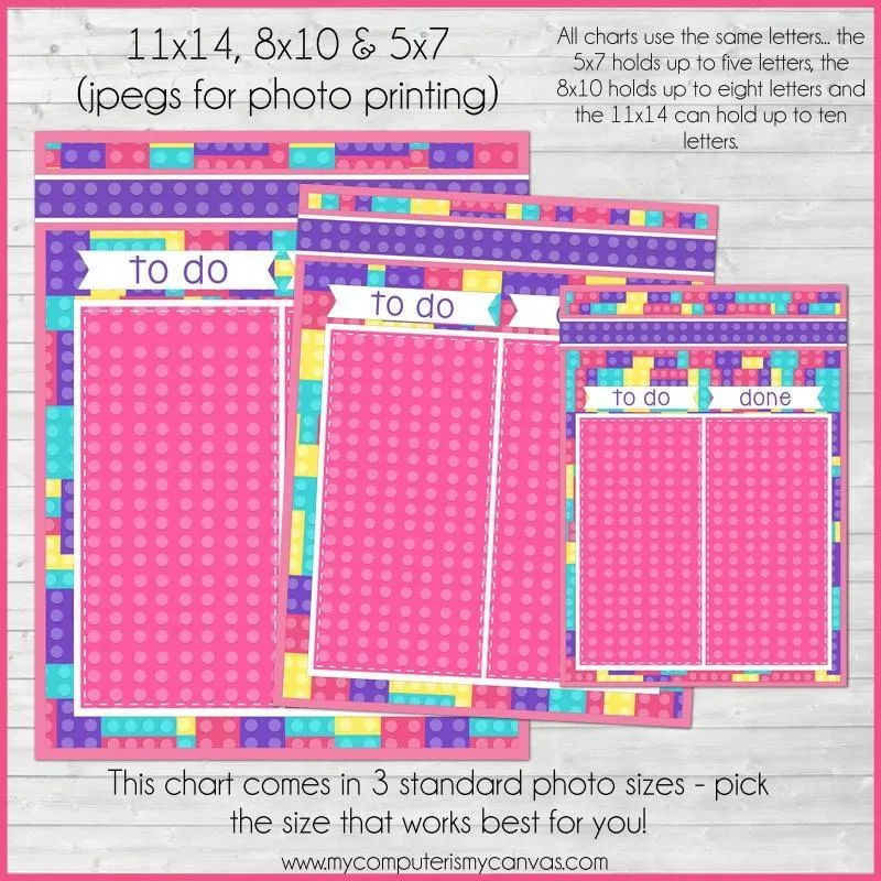 Bottle Cap Job Chart {Pastel Bricks} PRINTABLE