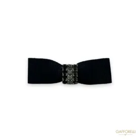 Bow Brooch with Two-tone Rhinestones U448 - Gafforelli Srl