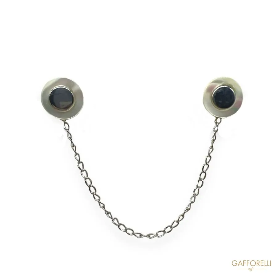 Brooch with Oval Mother-of-pearl Pendant U399 - Gafforelli Srl