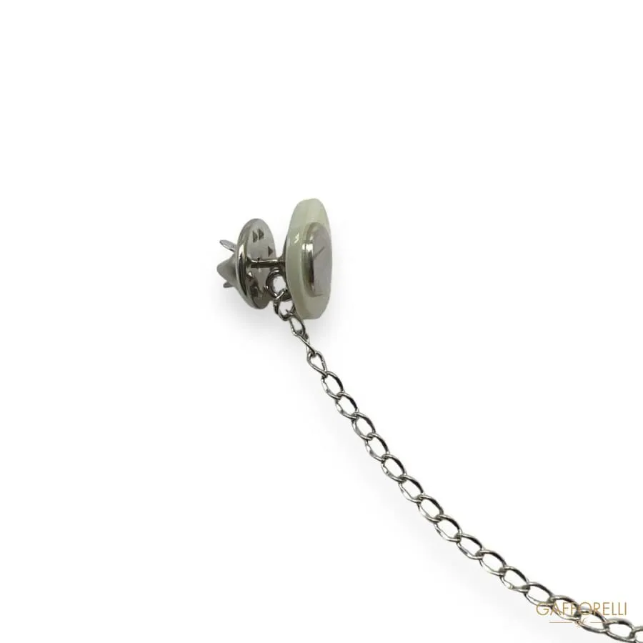 Brooch with Oval Mother-of-pearl Pendant U399 - Gafforelli Srl