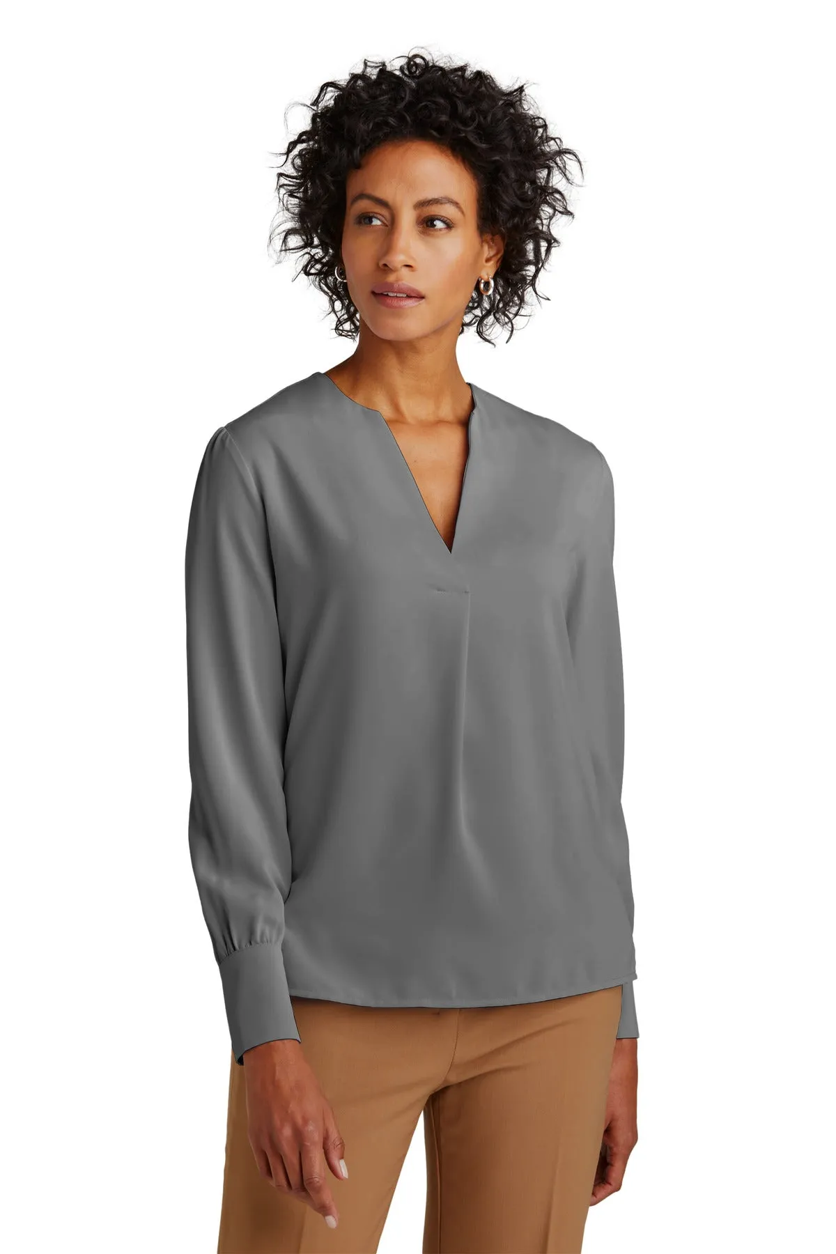 Brooks Brothers Women's Open-Neck Satin Blouse