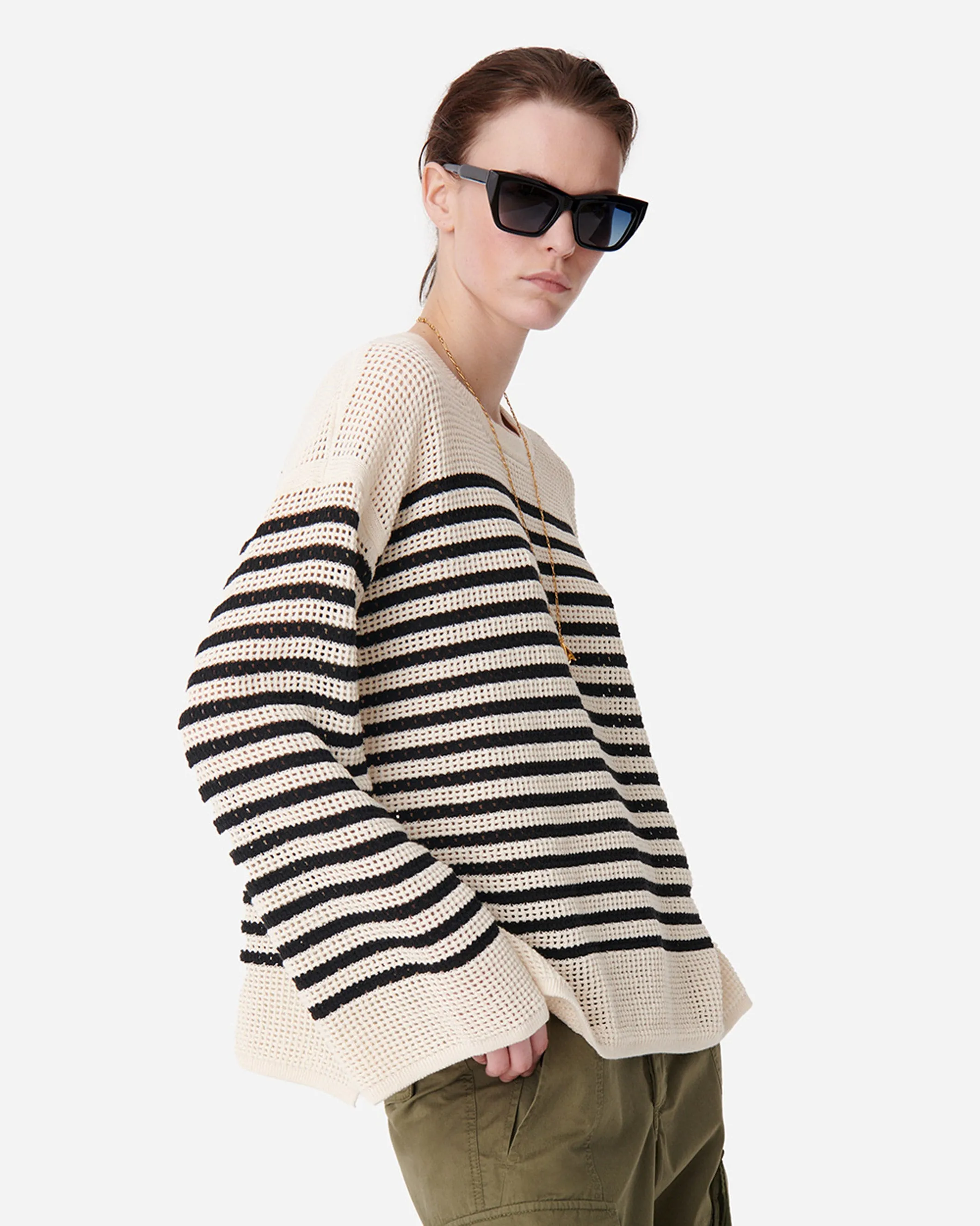 Candabelle Crochet Stripe Sweater