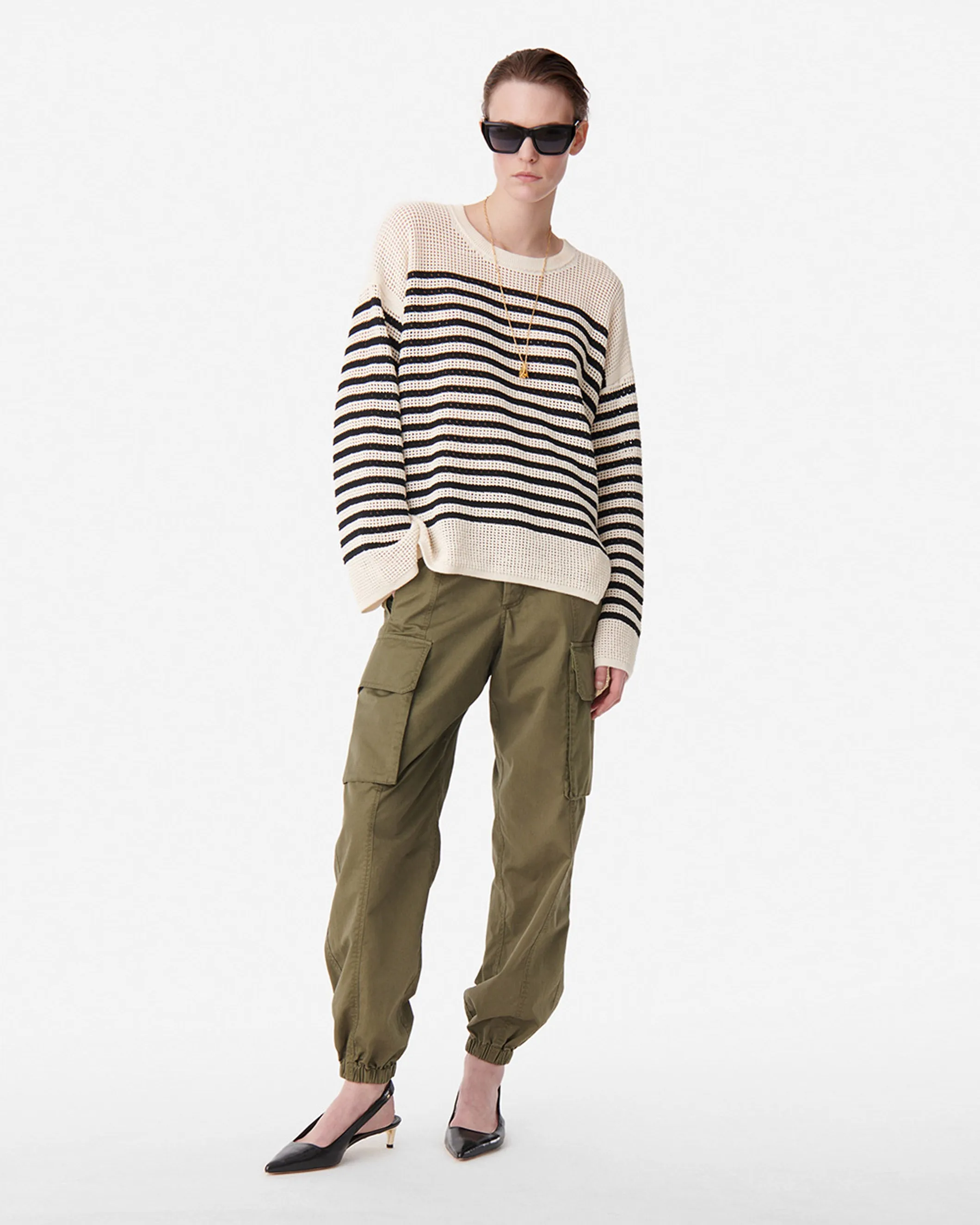 Candabelle Crochet Stripe Sweater