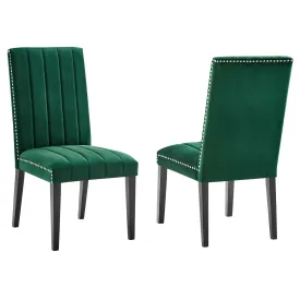 Catalyst Performance Velvet Dining Side Chairs - Set of 2 By Modway - EEI-5081 - Green