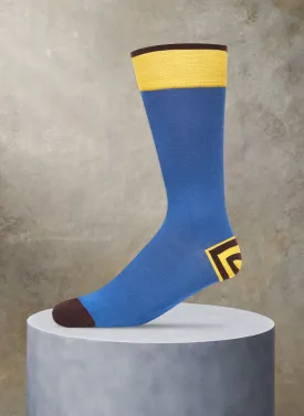 Chevron Heel Sock in Denim