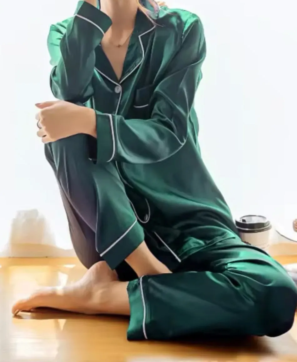 Christmas Coloured Satin PJs
