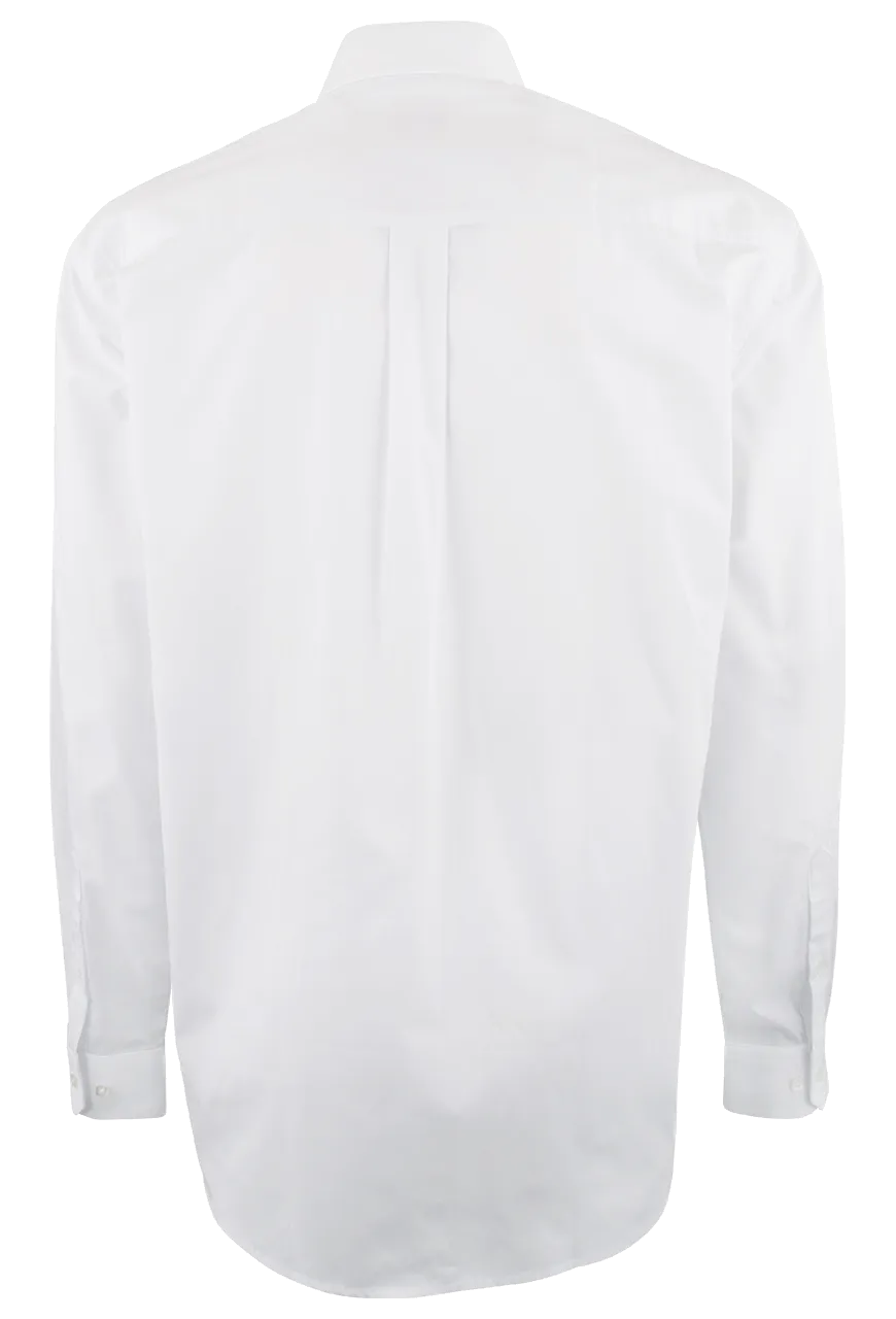 Cinch Button-Front Shirt - Solid White