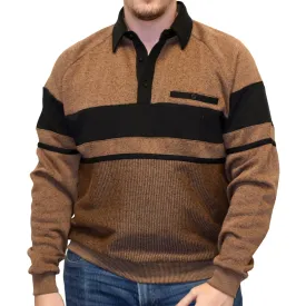 Big and Tall Two-Tone Banded Bottom Shirt - Bronze by Palmland Classics (Style 6094-169B)